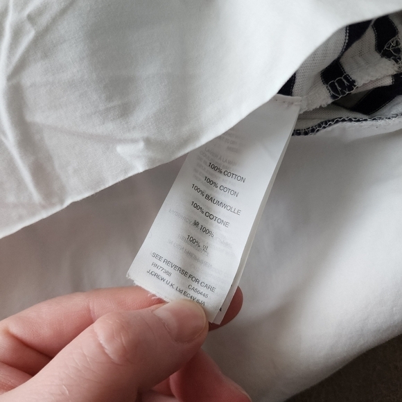 J. Crew Swingy Striped Poplin Lace Up Sailor T-Shirt - Picture 6 of 6